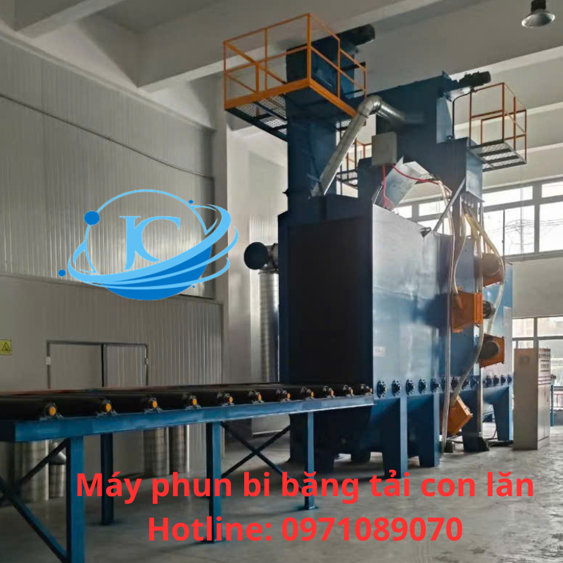 máy phun bi băng tải con lăn